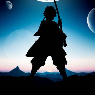 Tanjiro moon wallpaper