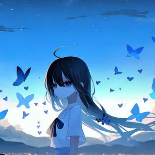 Girl sad anime wallpaper