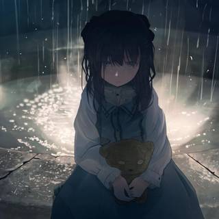 Girl sad anime wallpaper