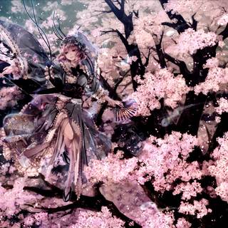 8k anime trees wallpaper