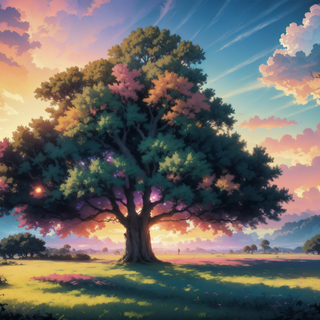 8k anime trees wallpaper