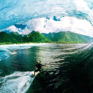 Big wave surfing wallpaper