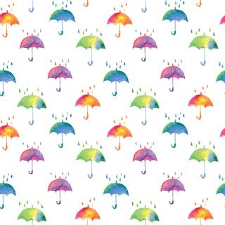 Spring rainbow umbrella wallpaper