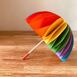 Spring rainbow umbrella wallpaper