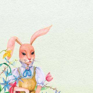 Easter bunny watercolor wallpaper