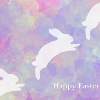 Easter bunny watercolor wallpaper