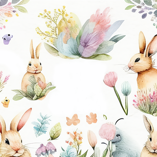 Easter bunny watercolor wallpaper