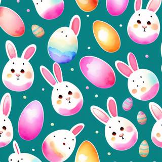 Easter bunny watercolor wallpaper