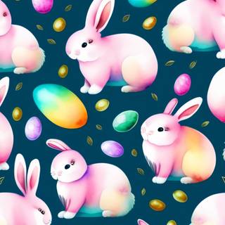 Easter bunny watercolor wallpaper