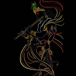 Radha Krishna aesthetic wallpaper