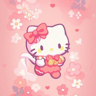 Hello Kitty pattern wallpaper