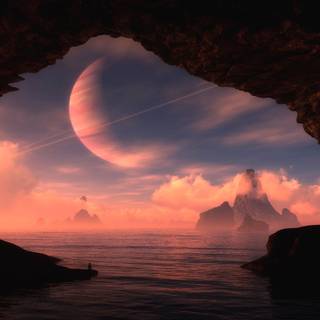 Cave entrance wallpaper