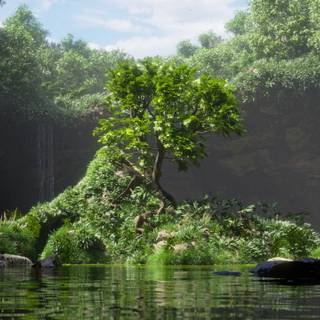 Cave entrance wallpaper