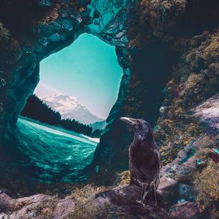 Cave entrance wallpaper