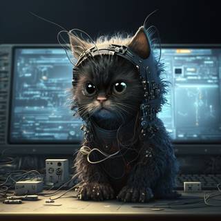 Hacker cat wallpaper