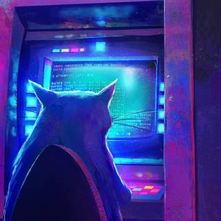 Hacker cat wallpaper