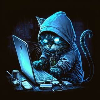 Hacker cat wallpaper