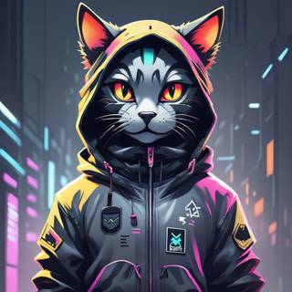 Hacker cat wallpaper