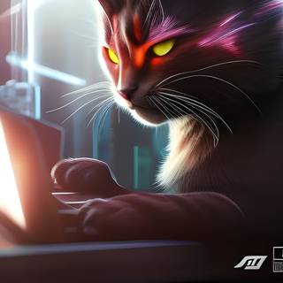Hacker cat wallpaper