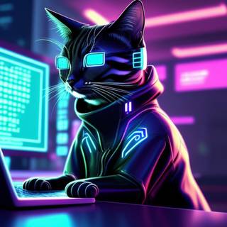 Hacker cat wallpaper
