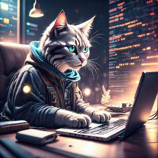 Hacker cat wallpaper