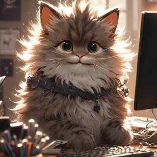 Hacker cat wallpaper