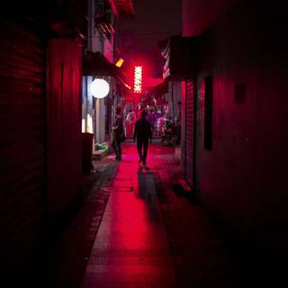 Red street wallpaper