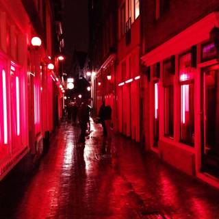Red street wallpaper