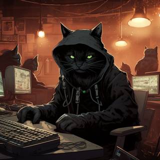 Hacker cat wallpaper