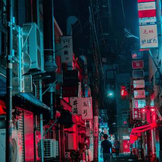 Red street wallpaper