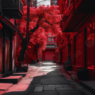 Red street wallpaper