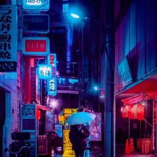 Red street wallpaper