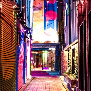 Red street wallpaper