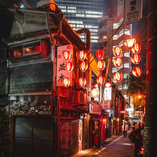 Red street wallpaper