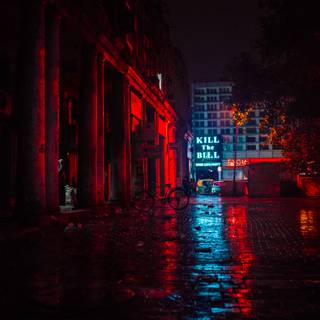 Red street wallpaper