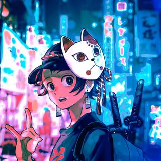 Tanjiro blue wallpaper