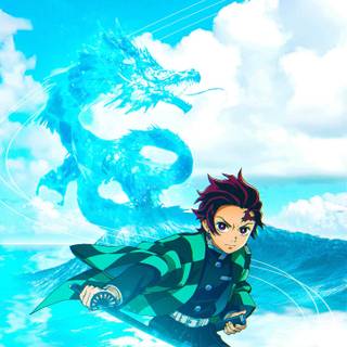 Tanjiro blue wallpaper