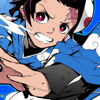 Tanjiro blue wallpaper