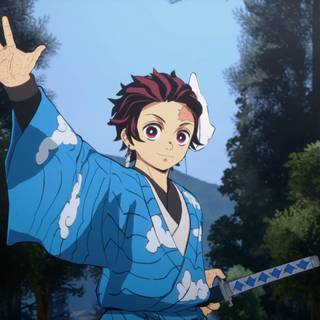 Tanjiro blue wallpaper