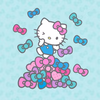 Light blue Hello Kitty wallpaper