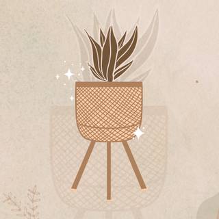 Boho plants wallpaper