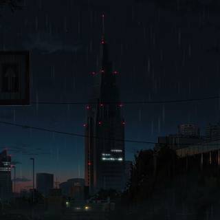 Rainy city desktop wallpaper