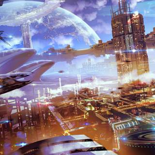 4k futuristic city wallpaper