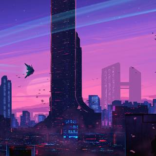 4k futuristic city wallpaper