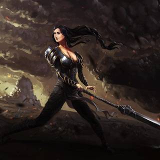 Warrior girl desktop wallpaper