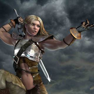 Warrior girl desktop wallpaper