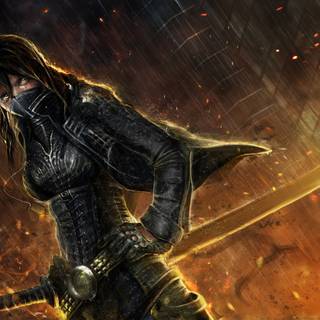 Warrior girl desktop wallpaper