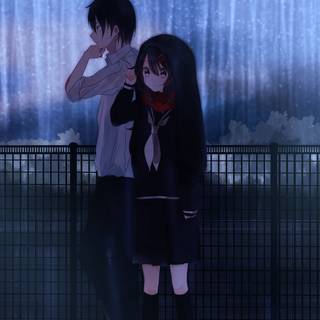 Couple anime boy and girl wallpaper