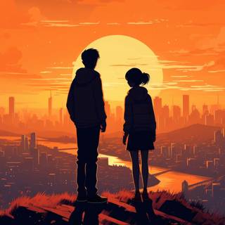 Couple anime boy and girl wallpaper