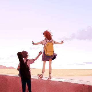 Couple anime boy and girl wallpaper